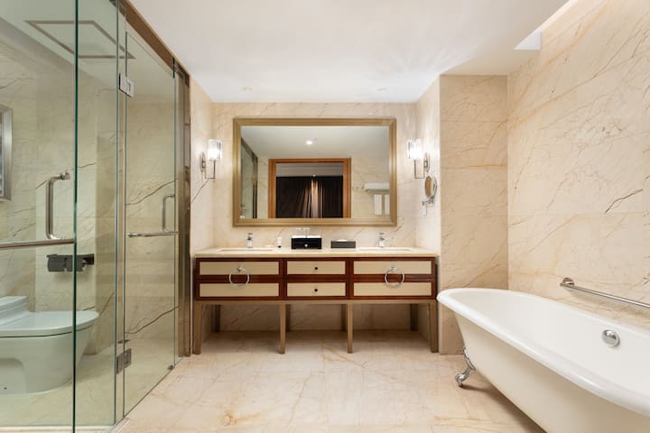 Guest room bath at the Wyndham Kunming Anning Hot Spring Resort in Anning, Other than US/Canada